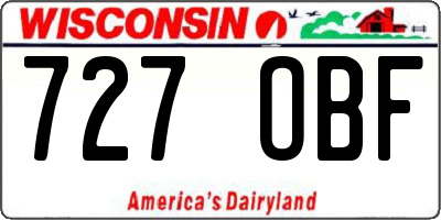 WI license plate 727OBF