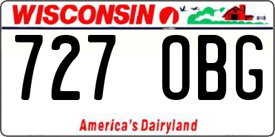 WI license plate 727OBG