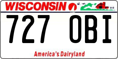 WI license plate 727OBI