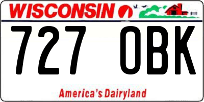 WI license plate 727OBK