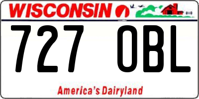 WI license plate 727OBL
