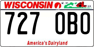 WI license plate 727OBO