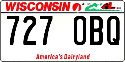 WI license plate 727OBQ