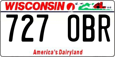 WI license plate 727OBR