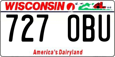 WI license plate 727OBU