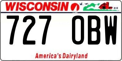 WI license plate 727OBW