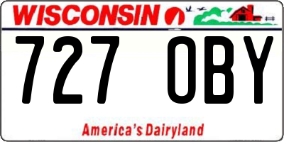 WI license plate 727OBY