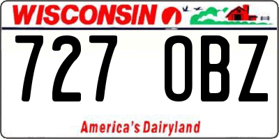 WI license plate 727OBZ