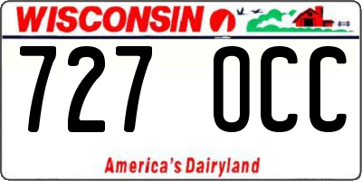 WI license plate 727OCC