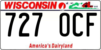 WI license plate 727OCF