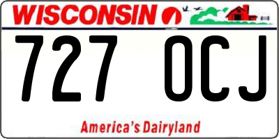 WI license plate 727OCJ