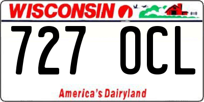 WI license plate 727OCL