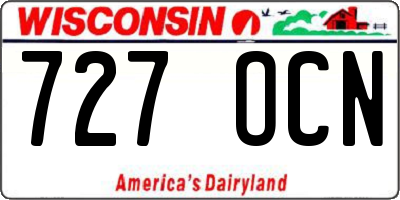 WI license plate 727OCN