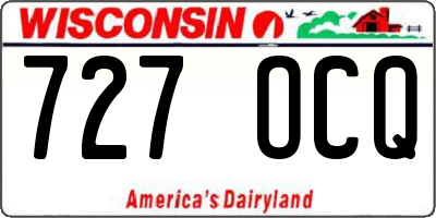 WI license plate 727OCQ