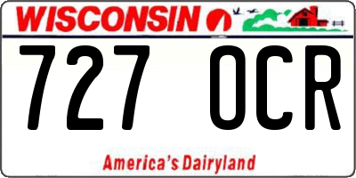 WI license plate 727OCR