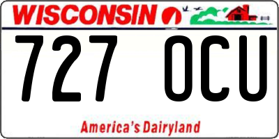 WI license plate 727OCU