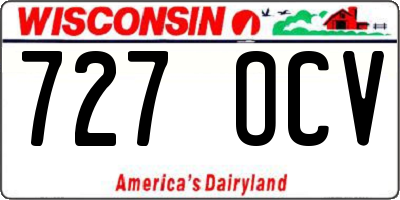 WI license plate 727OCV