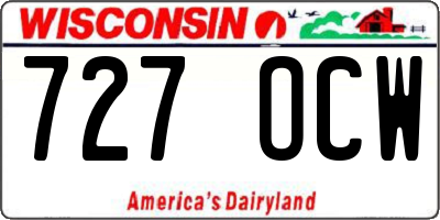 WI license plate 727OCW