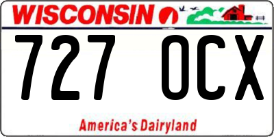 WI license plate 727OCX