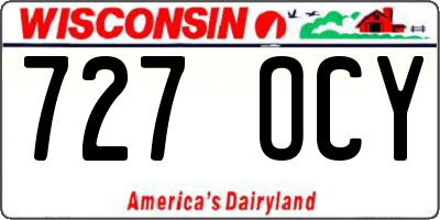 WI license plate 727OCY