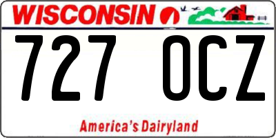WI license plate 727OCZ