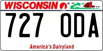 WI license plate 727ODA