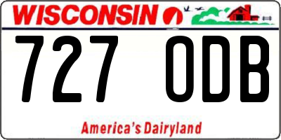 WI license plate 727ODB
