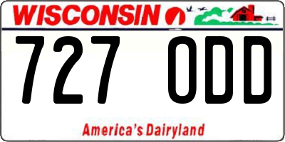 WI license plate 727ODD