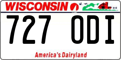WI license plate 727ODI