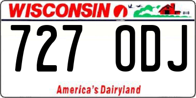 WI license plate 727ODJ
