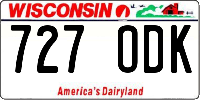 WI license plate 727ODK