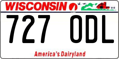 WI license plate 727ODL