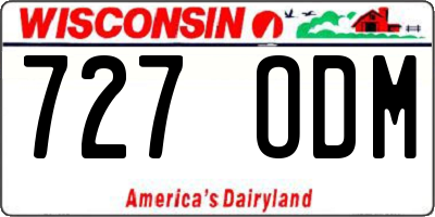 WI license plate 727ODM