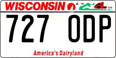 WI license plate 727ODP