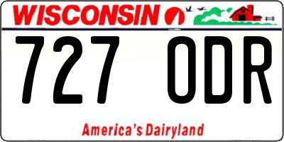 WI license plate 727ODR