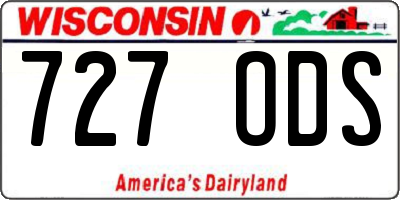 WI license plate 727ODS