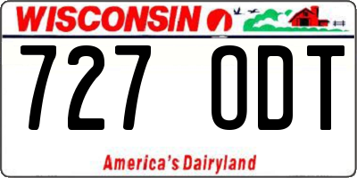 WI license plate 727ODT