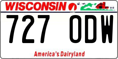 WI license plate 727ODW