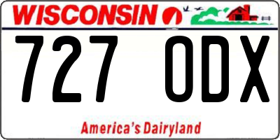 WI license plate 727ODX