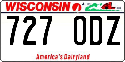 WI license plate 727ODZ