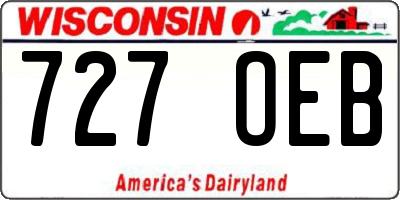 WI license plate 727OEB