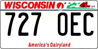 WI license plate 727OEC