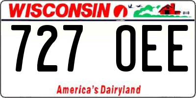 WI license plate 727OEE