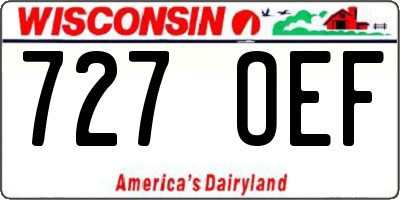 WI license plate 727OEF