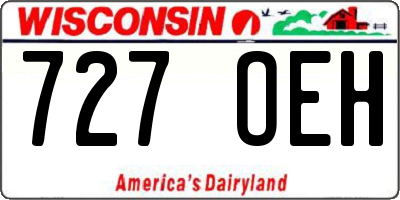 WI license plate 727OEH
