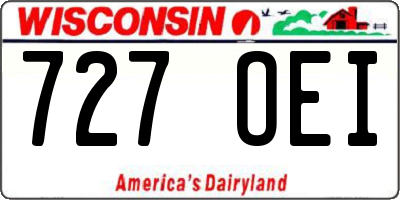 WI license plate 727OEI
