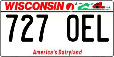 WI license plate 727OEL