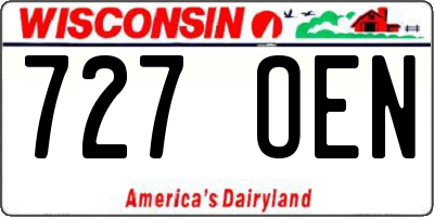 WI license plate 727OEN
