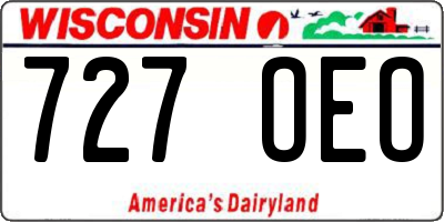 WI license plate 727OEO