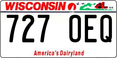 WI license plate 727OEQ